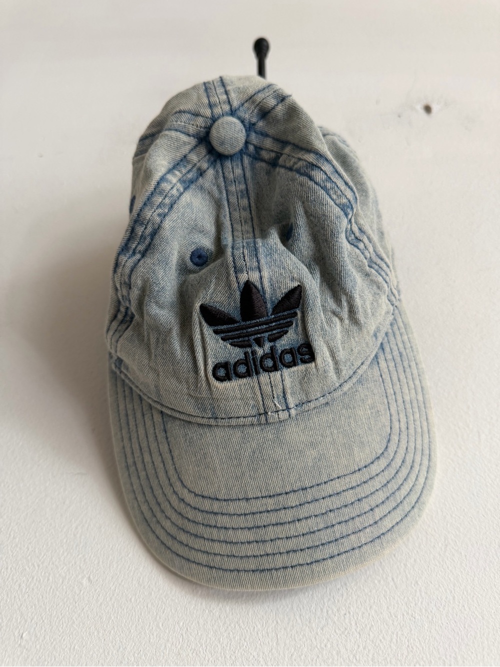 adidas Light Blue Washed Denim Trefoil Cap